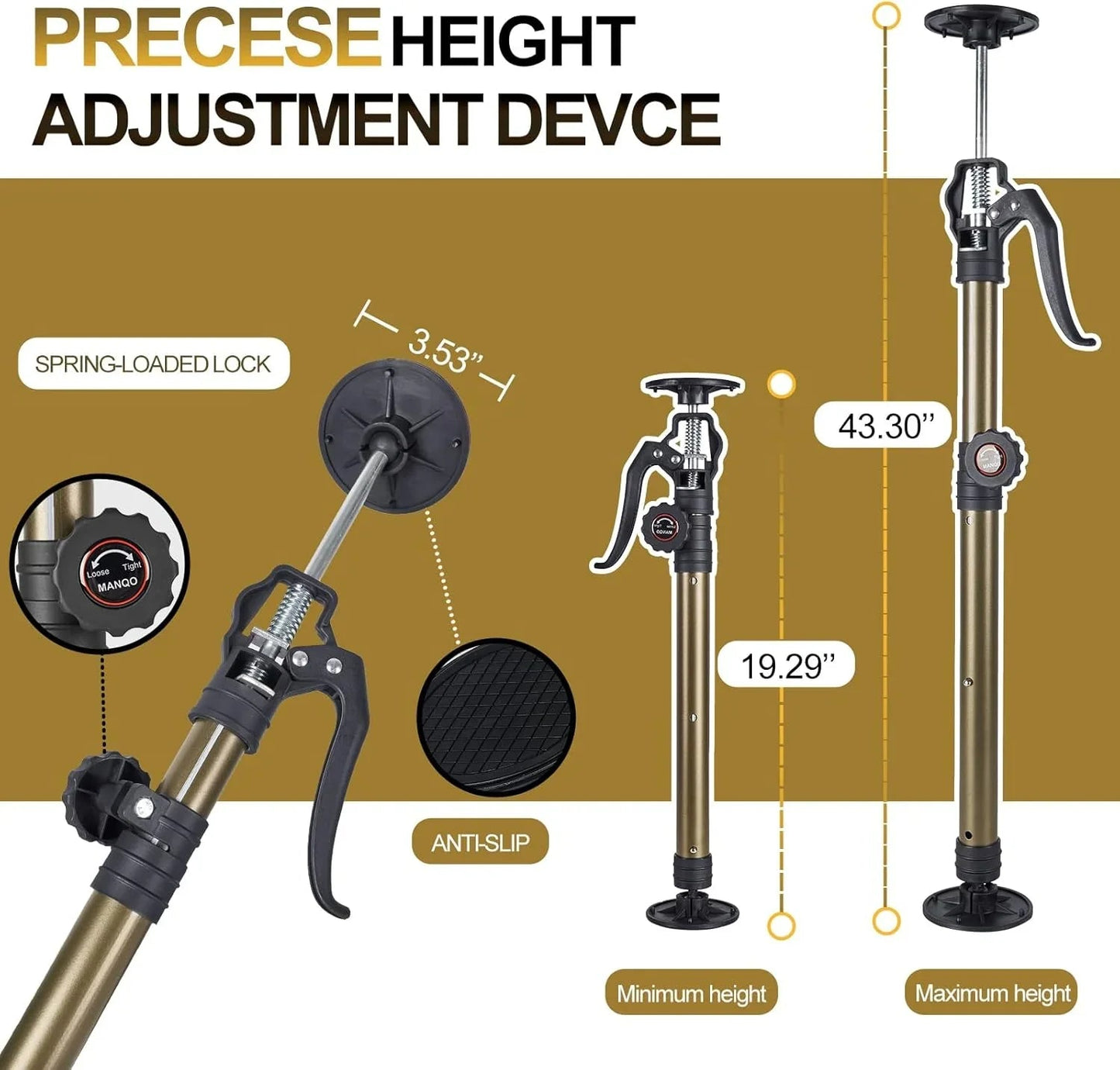 MANQO Adjustable Cabinet Support Pole Set 49–110cm – 2 Piece