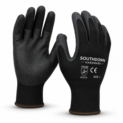 Southdown Hardware Protective Work Gloves – Grip Coated Safety Gloves