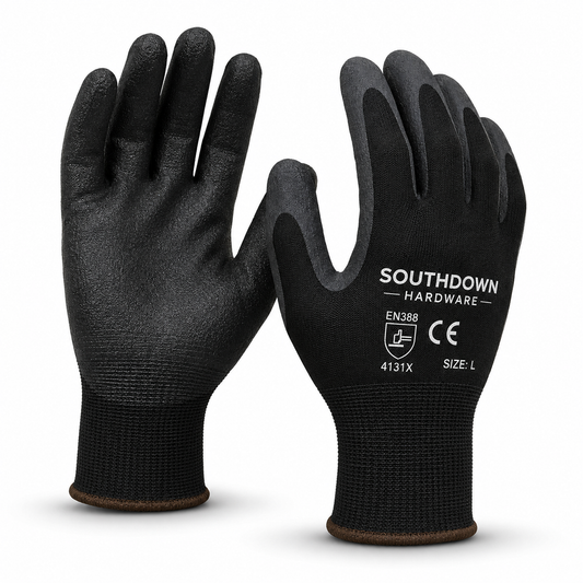 Southdown Hardware Protective Work Gloves – Grip Coated Safety Gloves